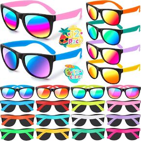 Kids Sunglasses Bulk, 12Pack Kids Sunglasses Party Favors, 80s Retro Sunglasses For Kids 8-12 4-8, For Kids Adults With UV400 Protection, Beach Party Favors in Saudi Arabia