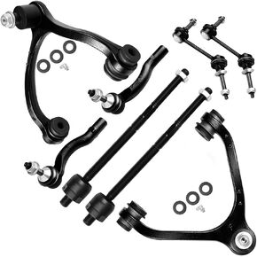SCITOO 8pcs Front Upper Control Arm w/Ball Joints Inner Outer Tie Rod Ends Sway Bar Links Fit 2003-2011 For Ford Crown Victoria For Lincoln Town Car For Mercury Grand Marquis Marauder K80040 ES3693