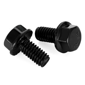 1/4-20 x 5/8" Flanged Hex Head Bolts Flange Hexagon Screws, Stainless Steel A2 Black Finish, DIN 6921, 25 PCS