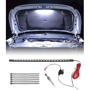 YAKEFLY 12V Waterproof Car Hood Work Inspection Lights,Under Hood LED Light Kit,Car LED Lights Bars Engine Inspection Strip Lamp with Automatic On/Off, Universal Underhood Light