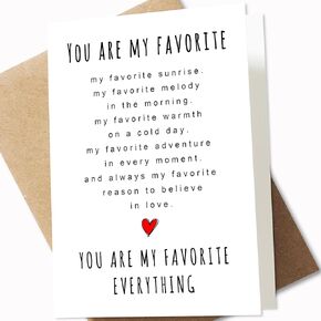 Anniversary Card, Birthday Card for Husband, Valentines Day Card for Boyfriend, Cute Birthday Card Decoration Gifts for Him or Her (5 x 7 Inch Card with Kraft Envelope)