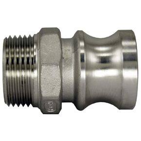 Duda Energy CamPlug-M150 304 Stainless Steel Cam-and-Groove Pipe Fitting Adapter 1-1/2" Cam Lock Plug x 1-1/2" Male NPT Sus304 SS304, Stainless Steel