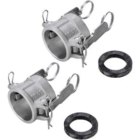 2 Pcs Typc DC 1Inch Camlock Fittings Aluminum Cam Lock Fittings Dust Cap Cam and Groove Hose Fitting (1''/DC100)