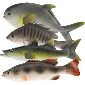 Gresorth 4 PCS Fake Hanging Fish Decoration Simulation Artificial Food Model for Home Party Garden Kitchen Shop Hotel Restaurant Display