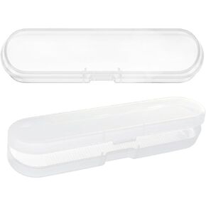 AKOAK Clear Polypropylene Storage Containers Box with Hinged Lid for Pencils, Pens,Accessories,Crafts,Learning Supplies,Makeup Brush,Screws,Drills,6.89" x 1.49" x 0.74",Pack of 2
