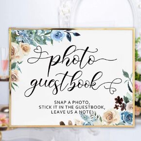 Photo Guestbook Calligraphy Elegant Wedding Sign 8x10inch Unframed