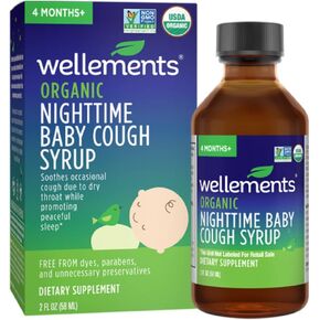 Wellements Organic Nighttime Baby Cough Syrup | Soothes Occasional Cough Due to Dry Throat While Promoting a Peaceful Night’s Sleep*, USDA Organic | 2 Fl Oz, 4 Months+