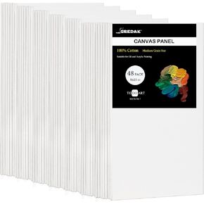 Gredak Canvases for Painting,48-Pack 8x10IN,100% Cotton Painting Canvas Panels, Canvas Boards for Painting, Art Supplies,for Oil Paint, Acrylic Paint, Gouache, Watercolors