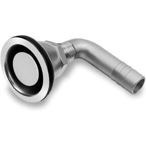 90° Boat Fuel Vent for 5/8" Hose, Boat Flush Mount Fuel Gas Tank Vent with Mounting Gasket, Marine Grade 316 Stainless Steel Hardware Fitting for Ship Kayak Yacht
