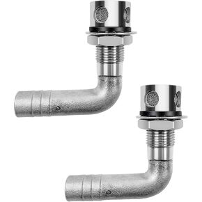90° Boat Fuel Vent for 5/8" Hose, Boat Flush Mount Fuel Gas Tank Vent with Mounting Gasket, Marine Grade 316 Stainless Steel Hardware Fitting for Ship Kayak Yacht in Saudi Arabia