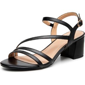 Trary Strappy Heels for Women, Sandals Women Dressy, 2.16 inch Low Block Heels for Women