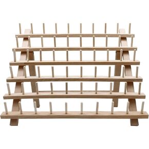 حامل شعر تجديل من STUDIO LIMITED، حامل شعر تجديل خشبي 60 بكرة، رف خيط للخياطة واللحف والتطريز وإكسسوارات التعليق in Kuwait