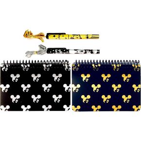 Disney Mickey Mouse Spiral Autograph Books - 2 Books Set with 2 Necklace PENS (STARHEAD with PENS)