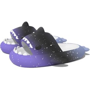 kaitesi Cute Shark Slippers Gradation Ice Cream 4CM Cushioned Thick Soft Sole Summer Shark Slides for Women and Men EVA Anti-Slip Casual Slide Sandals