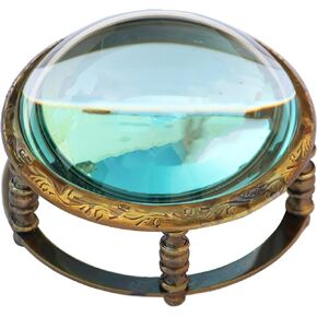 Antique Desk Magnifying Glass Desktop Vintage Style Engraved Magnifier Reading Magnifying Glass for Reading Book Traditional Brass Magnifying Glass by MAI