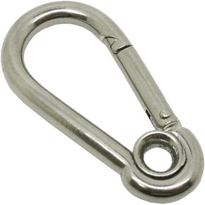 Scuba Choice Boat Marine Clip Stainless Steel Safety Spring Hook Carabiner with Rope Holder