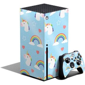 MightySkins Glossy Glitter Skin Compatible with Xbox Series X Bundle - Unicorn Perfection | Protective, Durable High-Gloss Glitter Finish | Easy to Apply, Remove, and Change Styles | Made in The USA