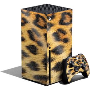 MightySkins Glossy Glitter Skin Compatible with Xbox Series X Bundle - Cheetah | Protective, Durable High-Gloss Glitter Finish | Easy to Apply and Change Styles | Made in The USA