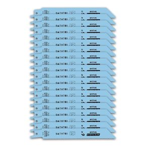 20 Pack 6 Inch 14 Tpi Reciprocating Saw Blades for Sheet Metal, Metal Pipes, PVC Plastic, Profiles Cutting, Bi-Metal Sawzall Blades with 8% Cobalt for Longer Life and Faster Cutting Speed