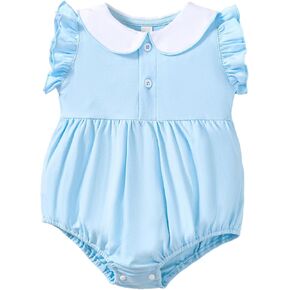 ZFZDRen Baby Ruffle Collar Bodysuit Infant Girl Sleeveless Romper Summer Jumpsuit