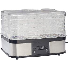 LEM Products 5-Tray Digital Dehydrator, Plastic and Stainless Steel, Black and Silver