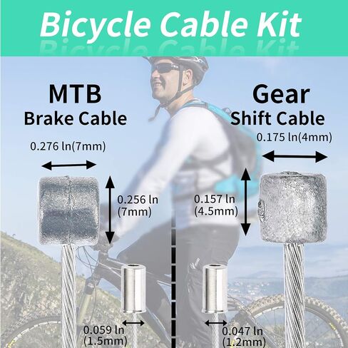 طقم أسلاك كابل تروس لفرامل الدراجة الجبلية من سينغكر، كابل تحويل/تحويل عالمي للدراجات MTB/دراجة الطريق، بما في ذلك مجموعة استبدال داخلية كاملة 40 قطعة in Kuwait