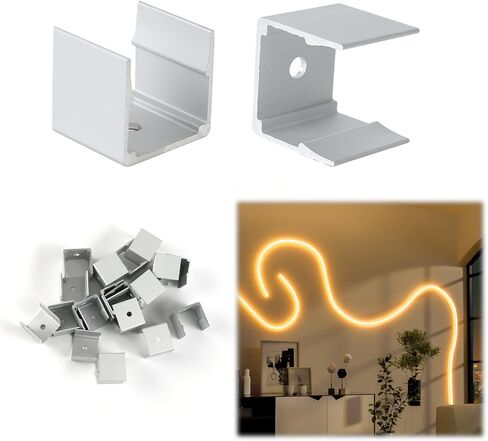 Muzata 20Pack Silicone LED Channel Mounting Clips Accessories Fit 20×20mm Silicone LED Channel USC6 USC7 for Wall Ceiling Home Decor LCS1 in Saudi Arabia