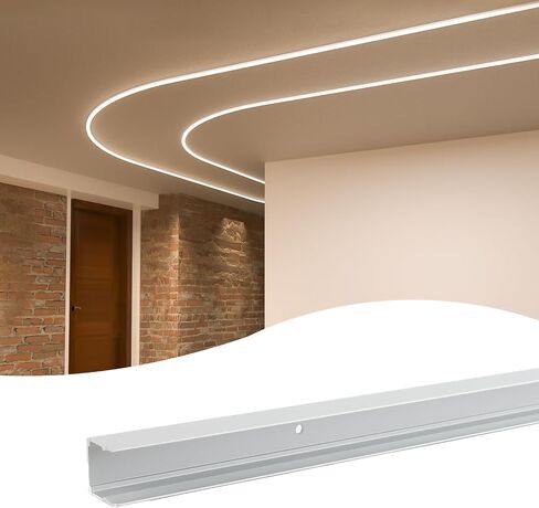 Muzata 20 حزمة سيليكون LED قناة تركيب مقاطع الملحقات تناسب 20 × 20 مم سيليكون LED قناة USC6 USC7 لسقف الجدار ديكور المنزل LCS1 in Saudi Arabia