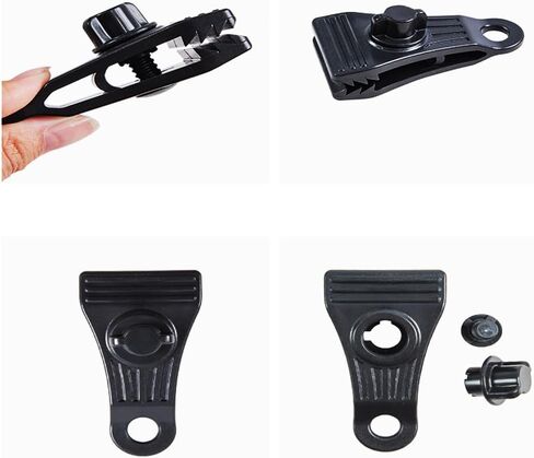 DSkoiph Heavy Duty Outdoor Camping Tarp Clips and D-Shaped Carabiner Hanging Hook Kit Tarp Clamps Thumb Screw Tent Fasteners Clips with Carabiner for Camping Outdoor Activities 24PCs in Saudi Arabia