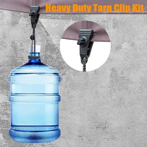 DSkoiph Heavy Duty Outdoor Camping Tarp Clips and D-Shaped Carabiner Hanging Hook Kit Tarp Clamps Thumb Screw Tent Fasteners Clips with Carabiner for Camping Outdoor Activities 24PCs in Saudi Arabia