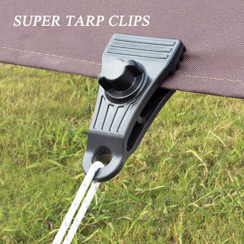 DSkoiph Heavy Duty Outdoor Camping Tarp Clips and D-Shaped Carabiner Hanging Hook Kit Tarp Clamps Thumb Screw Tent Fasteners Clips with Carabiner for Camping Outdoor Activities 24PCs in Saudi Arabia