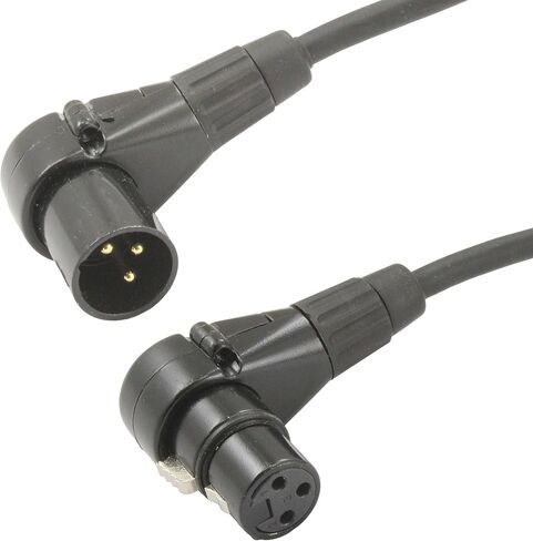 كابل MCSPROAUDIO ذكر إلى أنثى XLR مع موصلات سوداء بطول 1 قدم قدم من اليمين إلى F إلى مستقيم M in Kuwait