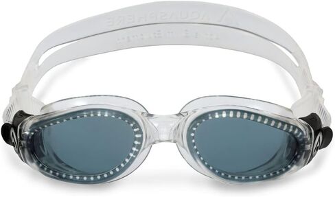 Aqua Sphere Kaiman Adult Swimming Goggles - The Original Curved Lens Goggle, Comfort & Fit for the Active Swimmer | Unisex Adult, Smoke Lens, Transparent/Transparent Frame, One Size (EP3000000LD) in Saudi Arabia