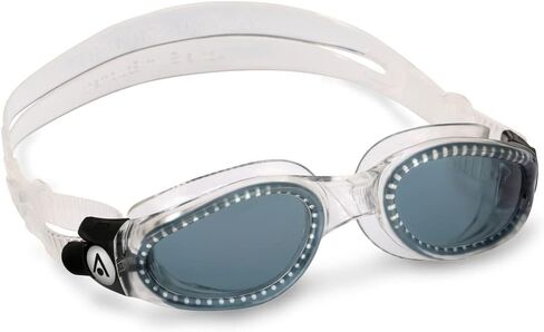 Aqua Sphere Kaiman Adult Swimming Goggles - The Original Curved Lens Goggle, Comfort & Fit for the Active Swimmer | Unisex Adult, Smoke Lens, Transparent/Transparent Frame, One Size (EP3000000LD) in Saudi Arabia