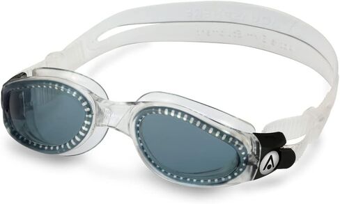 Aqua Sphere Kaiman Adult Swimming Goggles - The Original Curved Lens Goggle, Comfort & Fit for the Active Swimmer | Unisex Adult, Smoke Lens, Transparent/Transparent Frame, One Size (EP3000000LD) in Saudi Arabia