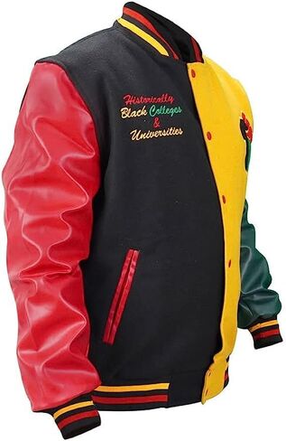 Naffa Fashion Men's Donovan Multicolor Varsity Mitchell Letterman Patches Pride Wool & Faux Leather Basketball Jacket in Saudi Arabia
