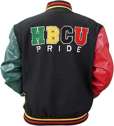 Naffa Fashion Men's Donovan Multicolor Varsity Mitchell Letterman Patches Pride Wool & Faux Leather Basketball Jacket in Saudi Arabia