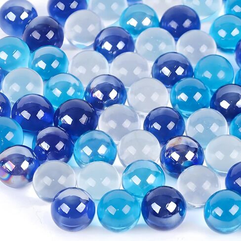 FUTUREPLUSX 5LB كرات زجاجية كبيرة، كرات زجاجية مستديرة حشوات مزهرية زرقاء لحوض السمك للأطفال لعبة ديكور المنزل 0.63 بوصة in Saudi Arabia