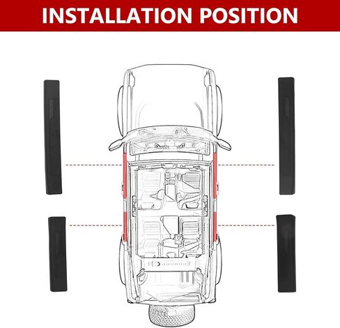 واقيات عتبة الباب DKMGHT لسيارة Ford Bronco 4 Door 2021 2022، ملحقات Ford Bronco TPE الصلبة حافة الباب وسادة خدش عتبة الباب لـ Bronco 4pcs in Kuwait