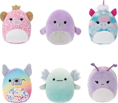 Squishville by Original Squishmallows Birthday Bash Set - Six Exclusive 2-inch Squishmallows Plush, Four Costumes and Accessories, and a Pop-Up Play Display - Toys for Kids in Kuwait