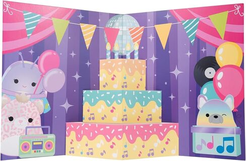 Squishville by Original Squishmallows Birthday Bash Set - Six Exclusive 2-inch Squishmallows Plush, Four Costumes and Accessories, and a Pop-Up Play Display - Toys for Kids in Kuwait