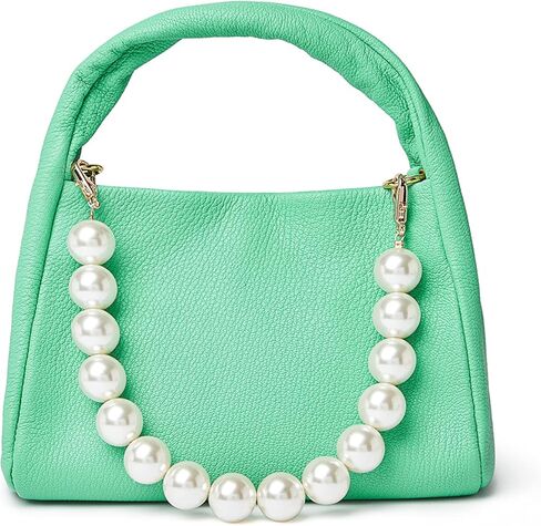 حقيبة كلاتش جلدية للنساء بتصميم صغير من جلد الماعز 90S مع أشرطة من اللؤلؤ in Kuwait