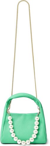 حقيبة كلاتش جلدية للنساء بتصميم صغير من جلد الماعز 90S مع أشرطة من اللؤلؤ in Kuwait