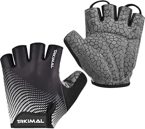 TRKIMAL Bike Gloves Mountain Bicycle Gloves Cycling Gloves with SBR Pad Anti-Slip Shock-Absorbing, Breathable Light Weight Nice Fit Half Finger Sports Gloves for Men Women in Saudi Arabia