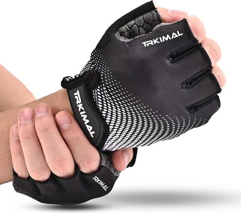 TRKIMAL Bike Gloves Mountain Bicycle Gloves Cycling Gloves with SBR Pad Anti-Slip Shock-Absorbing, Breathable Light Weight Nice Fit Half Finger Sports Gloves for Men Women in Saudi Arabia