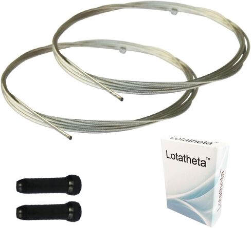 Lotatheta 2 pcs 2100mm Shift Cable Derailleur Cable Stainless Steel for Mountain and Road Bicycle + 2 PCs Black Alloy Cable Cap End Tip Crimp in Saudi Arabia