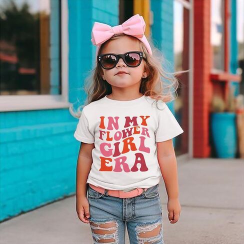 BOUTIKOME in My Flower Girl Era Shirts Toddler Baby Girls T-Shirt Wedding Summer Tops Bridal Party Short Sleeve Tees 1-6T in Saudi Arabia
