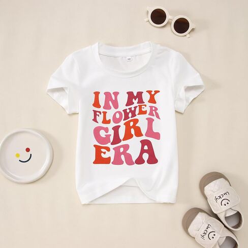 BOUTIKOME in My Flower Girl Era Shirts Toddler Baby Girls T-Shirt Wedding Summer Tops Bridal Party Short Sleeve Tees 1-6T in Saudi Arabia