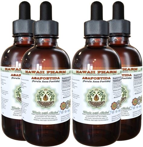 Hawaii Pharm Asafoetida Alcohol-Free Liquid Extract, Organic Asafoetida (Ferula Assa-foetida) Dried Herb Powder Glycerite Natural Herbal Supplement 2 oz in Saudi Arabia