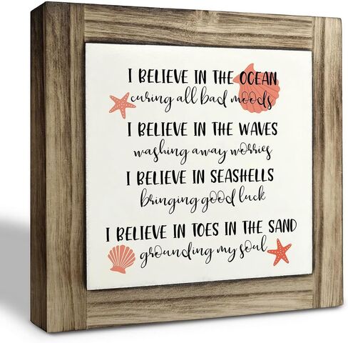 Ocean Wood Plaque Sign, Believe in Ocean Curing Bad Moods in Saudi Arabia
